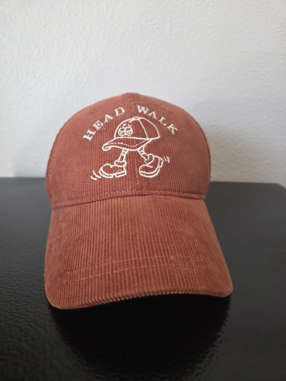 Zara Corduroy Baseball Cap with Embroidered Graphic